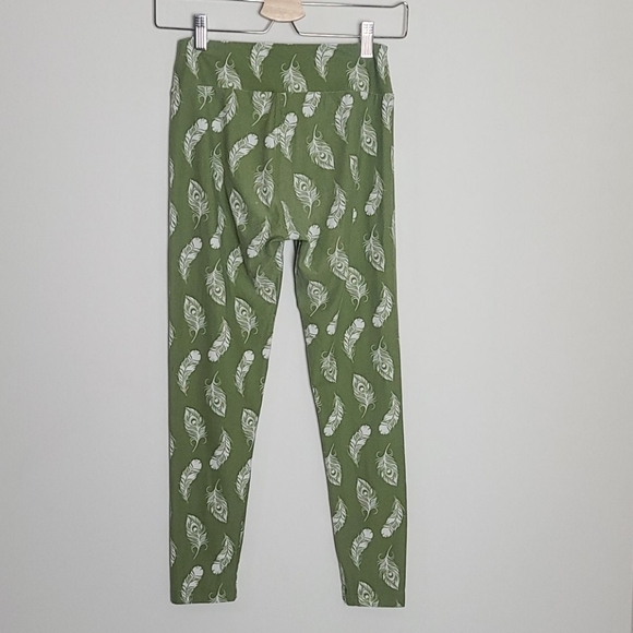 Lularoe green feather leggings - Picture 3 of 5